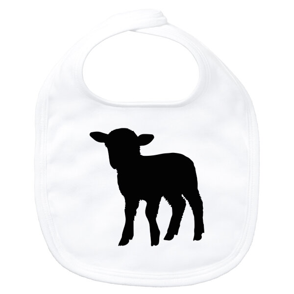 Baby Lätzchen Lamm Silhouette Klettverschluss