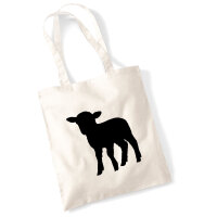 Jutebeutel Lamm Silhouette 10 Liter