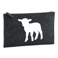 Kulturbeutel Lamm Silhouette 1 Liter Filz Charcoal...