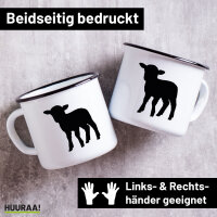 Emaille Tasse Lamm Silhouette 300ml Vintage Emaille Becher