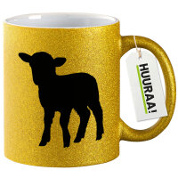 Glitzertasse Lamm Silhouette 330ml