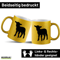 Glitzertasse Lamm Silhouette 330ml