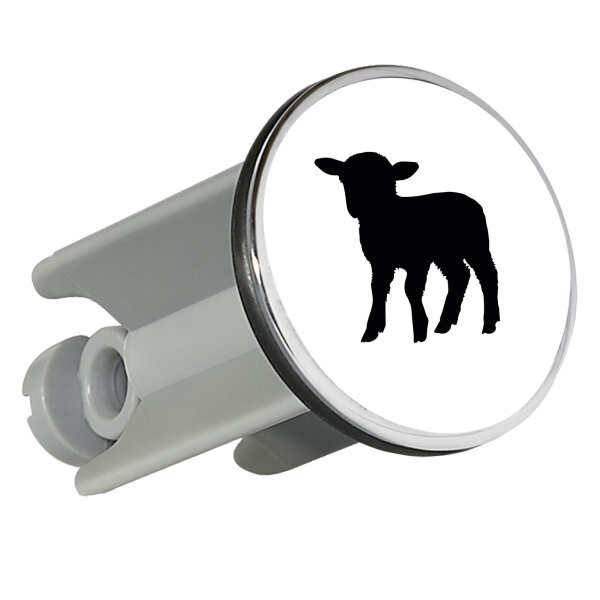 Waschbeckenstöpsel Lamm Silhouette 4cm Abflussstopfen