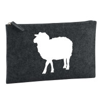 Kulturbeutel Schaf Silhouette 1 Liter Filz Charcoal...