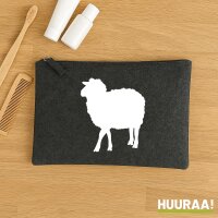 Kulturbeutel Schaf Silhouette 1 Liter Filz Charcoal...