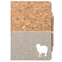 Notizbuch Schaf Silhouette 80 Blatt inkl. Kugelschreiber