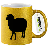 Glitzertasse Schaf Silhouette 330ml