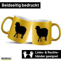 Glitzertasse Schaf Silhouette 330ml