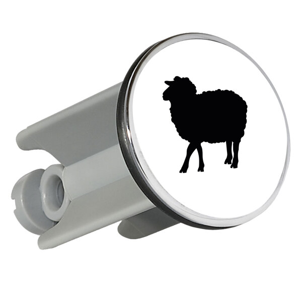 Waschbeckenstöpsel Schaf Silhouette 4cm Abflussstopfen