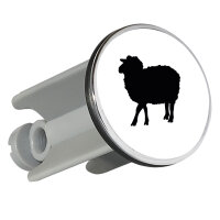 Waschbeckenstöpsel Schaf Silhouette 4cm Abflussstopfen