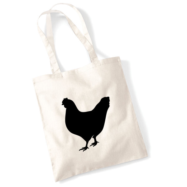 Jutebeutel Huhn Silhouette 10 Liter