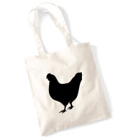 Jutebeutel Huhn Silhouette 10 Liter