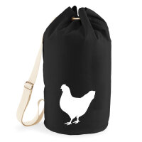 Seesack Huhn Silhouette 20 Liter Rucksack Black