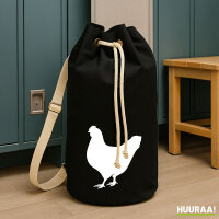 Seesack Huhn Silhouette 20 Liter Rucksack Black