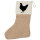 Weihnachtsstrumpf Huhn Silhouette Beige
