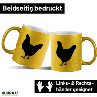 Glitzertasse Huhn Silhouette 330ml
