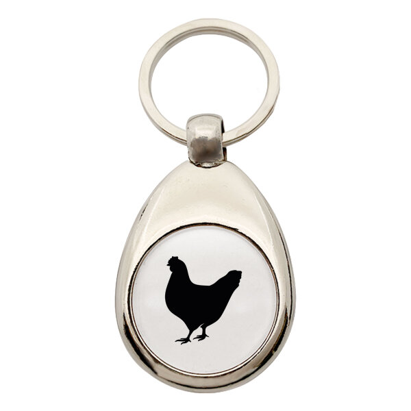 Schlüsselanhänger Huhn Silhouette