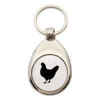 Schlüsselanhänger Huhn Silhouette
