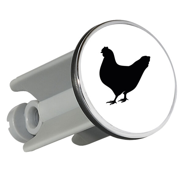 Waschbeckenstöpsel Huhn Silhouette 4cm Abflussstopfen