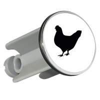 Waschbeckenstöpsel Huhn Silhouette 4cm Abflussstopfen