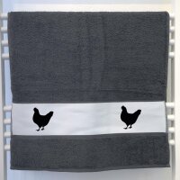Handtuch Huhn Silhouette 50x100cm
