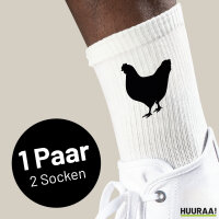 Socken Huhn Silhouette Größe 37/46 White Motiv...