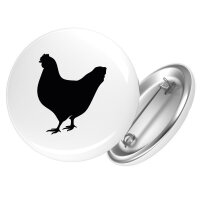 Button Huhn Silhouette Anstecker
