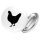 Button Huhn Silhouette Anstecker