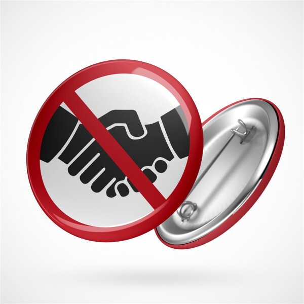 Button Kein Hände schütteln Größe 59mm