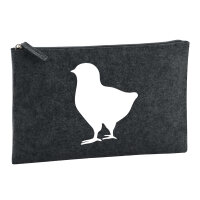 Kulturbeutel Küken Silhouette 1 Liter Filz Charcoal Kosmetiktasche
