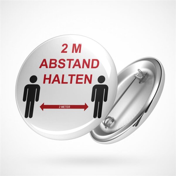 Button 2 Zwei Meter Abstand halten  Größe 59mm