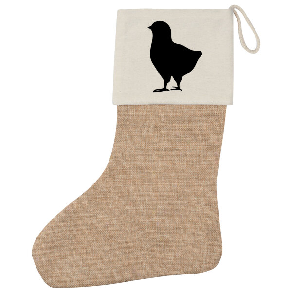 Weihnachtsstrumpf Küken Silhouette Beige