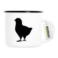 Emaille Tasse Küken Silhouette 300ml Vintage Emaille Becher