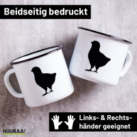 Emaille Tasse Küken Silhouette 300ml Vintage Emaille Becher