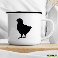 Emaille Tasse Küken Silhouette 300ml Vintage Emaille Becher