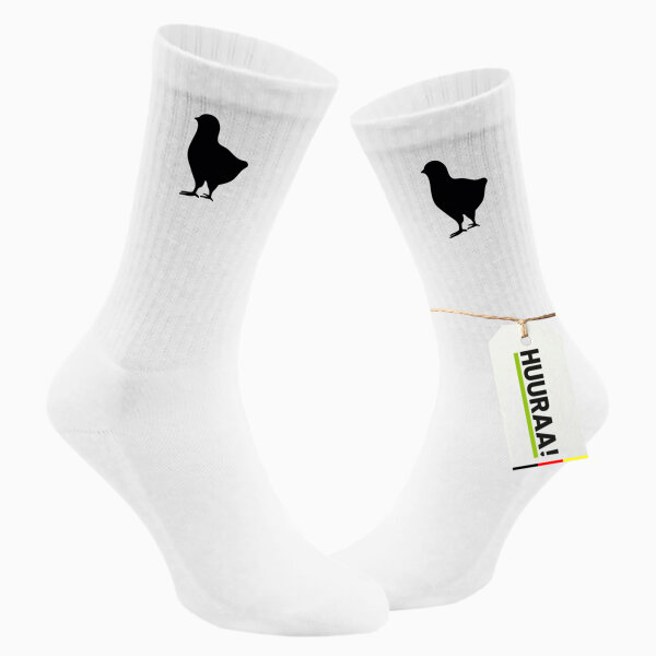 Socken Küken Silhouette Größe 37/46 White Motiv Tennissocken