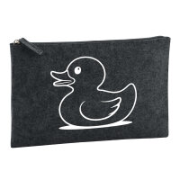 Kulturbeutel Gummiente Silhouette 1 Liter Filz Charcoal...