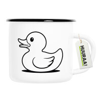 Emaille Tasse Gummiente Silhouette 300ml Vintage Emaille Becher