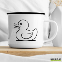 Emaille Tasse Gummiente Silhouette 300ml Vintage Emaille Becher