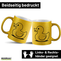 Glitzertasse Gummiente Silhouette 330ml