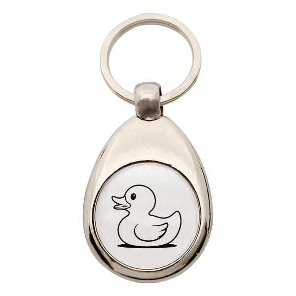 Schlüsselanhänger Gummiente Silhouette
