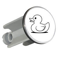 Waschbeckenstöpsel Gummiente Silhouette 4cm...