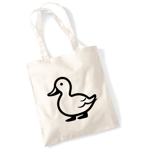 Jutebeutel Ente Silhouette 10 Liter