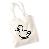 Jutebeutel Ente Silhouette 10 Liter