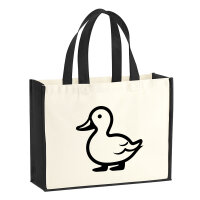 Jutetasche Ente Silhouette 21 Liter Black