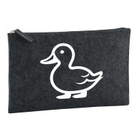 Kulturbeutel Ente Silhouette 1 Liter Filz Charcoal...