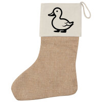 Weihnachtsstrumpf Ente Silhouette Beige