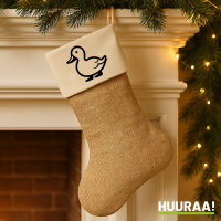 Weihnachtsstrumpf Ente Silhouette Beige