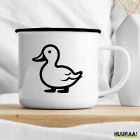Emaille Tasse Ente Silhouette 300ml Vintage Emaille Becher