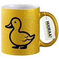 Glitzertasse Ente Silhouette 330ml